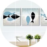 客厅北欧装饰画地中海风格挂画现代简约餐厅壁画卧室创意鱼三联画