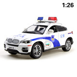 彩珀1:26 BMW 宝马x6警车 合金汽车模型儿童玩具警车模型盒装包邮