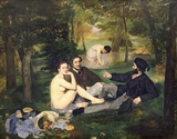 Manet Edouard马奈油画草地上的午餐 人物装饰画世界名画复制品