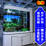 子弹头鱼缸超白玻璃水族箱中大型生态过滤屏风1米1.5米1.8米包邮