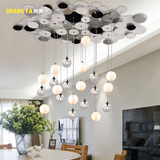 后现代艺术吊灯创意个性LED流星雨玻璃球灯北欧宜家客厅餐厅灯具