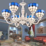 地中海风格吊灯复古服装店客厅餐厅美式咖啡厅蒂凡尼卧室灯饰蓝