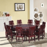 红木圆桌仿古餐桌椅组合中式实木圆餐桌非洲酸枝木圆台厂家直销