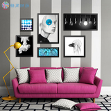 北欧现代简约装饰画客厅黑白抽象挂画卧室个性创意组合照片墙壁画