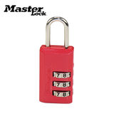 玛斯特锁具MasterLock密码锁行李箱挂锁背包防盗小锁箱包锁 黑色