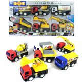 儿童城市工程车6只套装惯性玩具小车挖机吊车货车油罐车儿童礼物