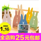 创意可爱木质懒人手机座韩国卡通用手机支架充电托架桌面苹果底座