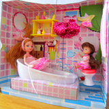 芭比娃娃系列 梦幻浴室浴缸水循环甜美 可爱生日礼物 女孩过家家