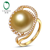 彩贸澳大利亚南洋珍珠戒指 18K黄约4.93克 珠宝镶嵌加工订制托
