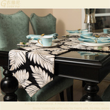 现代中式欧式新古典样板间餐桌茶几叶子桌旗奢华布艺桌布餐垫餐布
