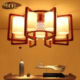 新中式吸顶灯实木大气客厅灯具现代简约超薄玻璃卧室书房创意灯饰