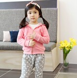 韩国童装秋冬亲子装母女母子韩版男女童加绒加厚带帽卫衣外套开衫