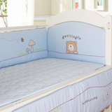 韩国婴儿童床床围纯棉床笠送枕头5件宝宝环保可拆洗防撞床品包邮
