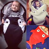 婴儿睡袋防踢被春秋冬款纯棉儿童抱被婴幼儿多功能宝宝鲨鱼睡袋