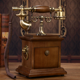 包邮实木仿古电话机复古欧式古董老式固定家用固话电话机办公座机
