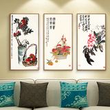 新中式客厅装饰画玄关卧室挂画 花开富贵 餐厅壁画沙发背景墙画