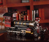 创意复古铁皮蒸汽机火车头模型美式家居摆件酒柜装饰玄关工艺品软