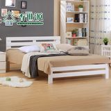 实木床松木床 单人床双人成人床类儿童床 1米1.2米1.5米1.8米白色