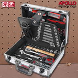 APOLLO91件机修工具套装汽修套筒多功能家用铝合金五金箱棘轮扳手