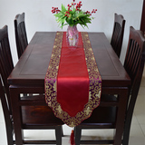 中式新款植物花卉花色古典奢华绸缎餐桌桌旗茶几布柜台装饰布32色