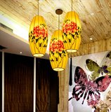 新中式手绘吊灯现代简约布艺灯笼灯具仿古茶楼餐艺术厅会所中国风