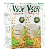 泰国进口 绿宝V-SOY原味豆乳 豆浆豆奶植物蛋白清真饮料 1L*2盒
