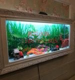 厂销欧式画框壁挂式生态水族箱、水族箱壁挂式玻璃金鱼缸1米