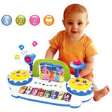 多功能喷泉音乐电子琴宝宝拍拍鼓儿童讲故事唱歌益智可充电玩具琴