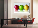 餐厅装饰画 现代简约无框画三联画壁画挂画 饭厅墙画单幅 苹果