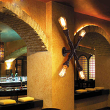复古漫咖啡厅酒吧铁艺Loft创意个性书架墙壁灯怀旧工业风水管壁灯