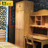 北欧家具全实木两门衣柜组合整体立柜卧室带顶柜儿童衣橱小户型