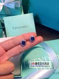 代购蒂凡尼Tiffany925纯银单颗蓝宝石女生耳钉耳环项链饰品包邮