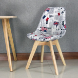 伊姆斯宜家简约实木餐椅休闲塑料洽谈椅家用靠背椅创意咖啡椅包邮