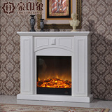 豪印象 1.2米壁炉美式欧式实木白色收纳装饰柜 仿真火电壁炉取暖