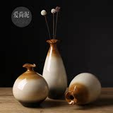 欧式  色釉三件套花瓶 景德镇陶瓷器 现代简约家居客厅装饰品摆件