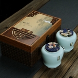 汝窑茶叶罐陶瓷 茶叶包装礼盒 雪花密封罐 小号普洱茶罐 特价批发