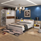 爱乐思 板式床1.5-1.8米双人大床烤漆床床垫床头柜卧室成套家具