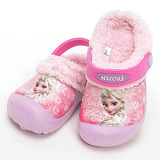 韩国进口正品代购Frozen冰雪奇缘儿童加绒家居鞋 保暖拖鞋