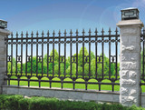 围墙栅栏|别墅围栏|小区欧式铁艺护栏|隔离院墙栏杆|庭院室外护栏