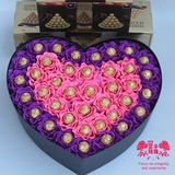 金莎费列罗巧克力花束小熊卡通公仔心形礼盒 创意七夕情人节礼物
