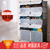 简约现代超薄防尘鞋架柜钢架组装加固组装韩式树脂塑料储物收纳柜