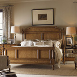 美式实木床新古典双人床桃花芯色实木柱式床高靠背环保家具大宝漆
