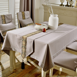 日系方桌餐桌文艺桌布椅套椅垫套装正方形台布布艺长方形现代简约