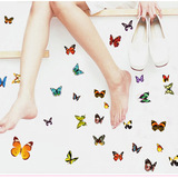 彩色透明冰箱贴纸时尚墙贴画创意家居装饰【81只蝴蝶】
