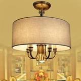 美式全铜吸顶灯简欧复古客厅餐厅灯具美式乡村布艺宜家书房卧室灯