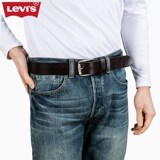 Levi's李维斯男士Logo深啡色针扣真皮腰带皮带77134-1935