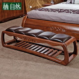 栖自然 全实木 新中式 虎斑实木床尾凳 现代脚凳 卧室客厅家具