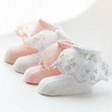 婴儿蕾丝花边袜夏季薄款宝宝袜子0-1-3岁纯棉新生婴儿袜6-12个月