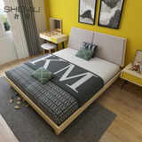 宜家床 北欧风格卧室家具现代简约实木床双人床1.5米1.8米田园床
