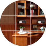 橡胶木卧室实木笔记本台式转角电脑桌学习桌子办公书桌家用带书架